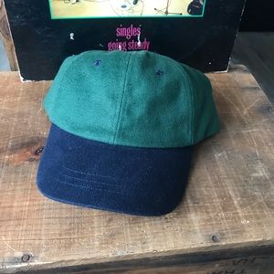 Retro dad hat, green and navy blue one size